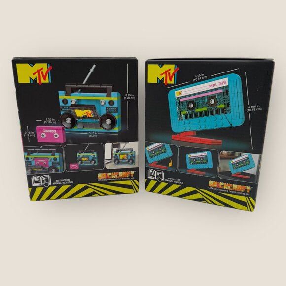 MTV Brickcraft Boom Box & Cassette Brick Building Sets Factory Sealed Retro - Picture 2 of 6